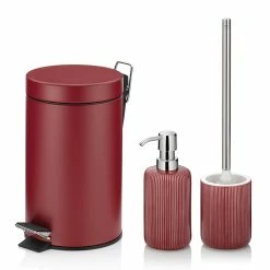 Gäste-WC Set Ava Himbeerrot 3tlg.